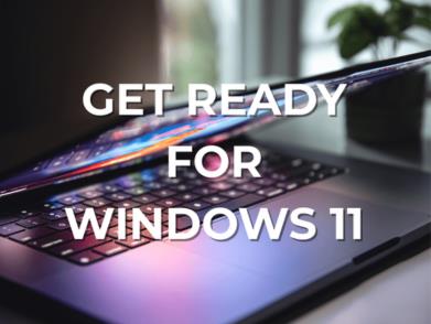 Windows 11 upgrade preparation graphic.